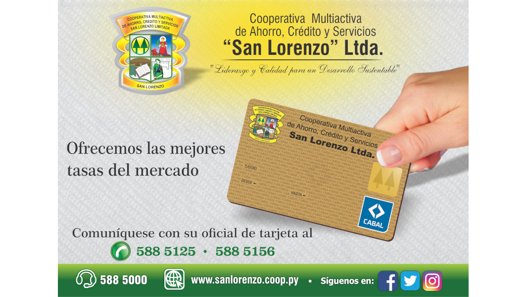 tarjeta de crédito 2021 de la cooperativa san lorenzo